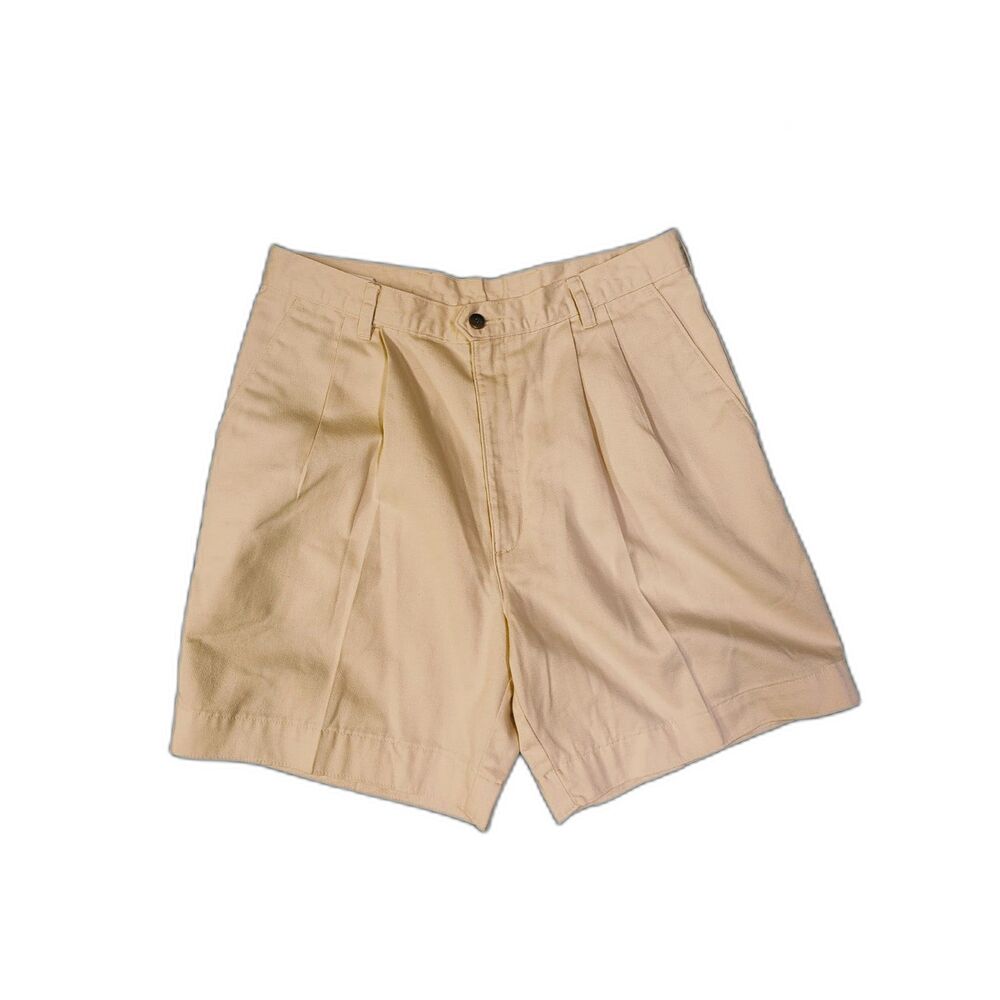 Vintage 90's Dockers Levi's pleated cream cotton shorts size 34 preppy